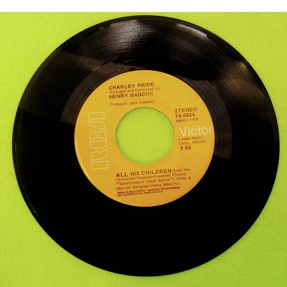 Charlie Pride - All‎ His Children / Still Be The One - 74-0624 - 45rpm Record - Picture 1 of 8